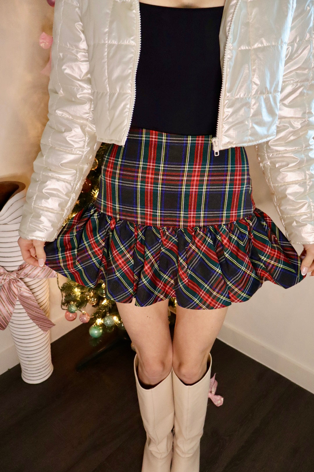 clara plaid mini skirt