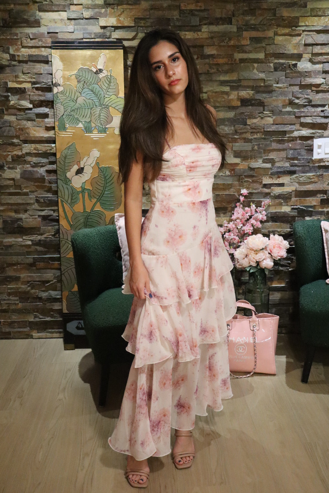 lyla floral tiered maxi dress