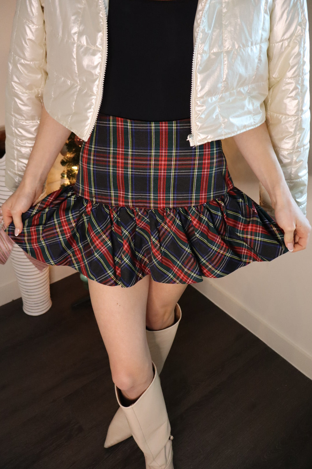 clara plaid mini skirt