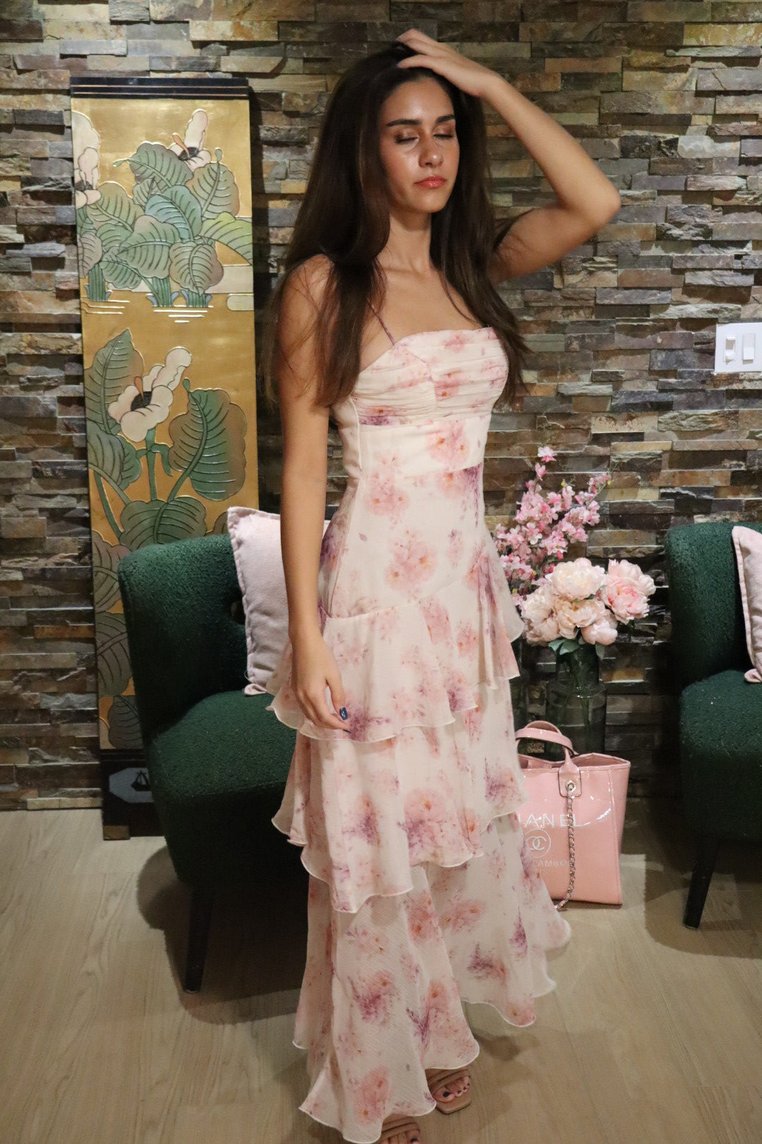 lyla floral tiered maxi dress