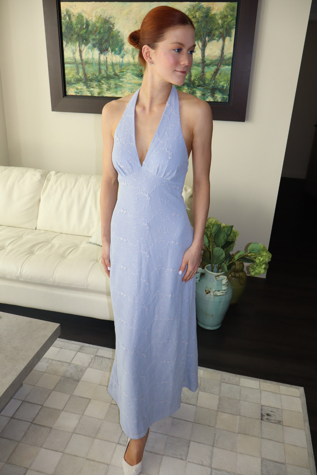 Here For It Halterneck Maxi Dress Blue