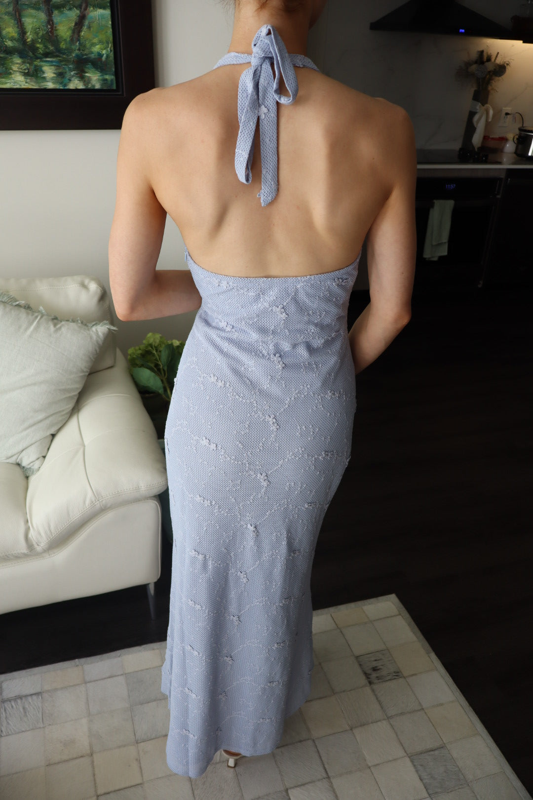 Here For It Halterneck Maxi Dress Blue